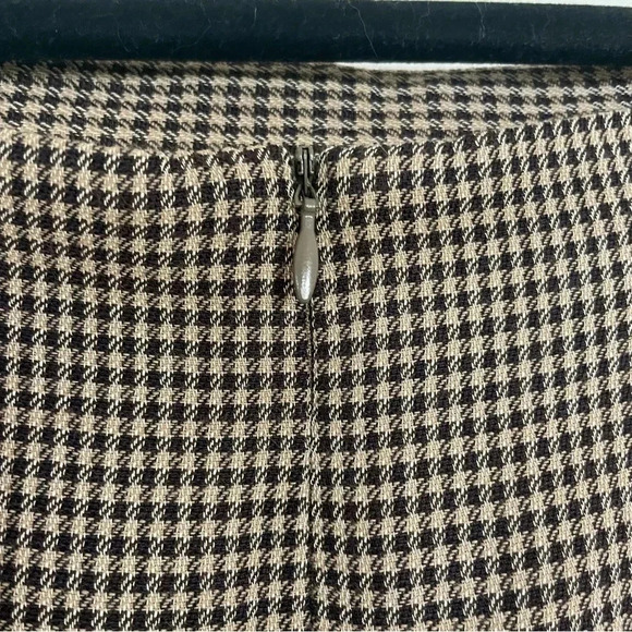 Liz Claiborne Vintage Classics Brown Grid Plaid Tan Wool Blend Skirt Womens 10 - Picture 3 of 4